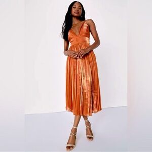 Lulu's Radiant Orange Midi Dress